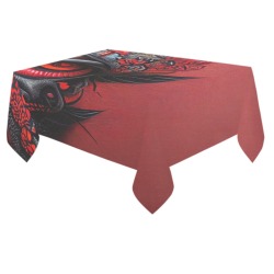 red eye Cotton Linen Tablecloth 60"x 84"