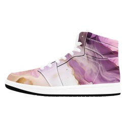 Stripe abstract waves colorful DP9 Men's High Top Sneakers (Model 20042)