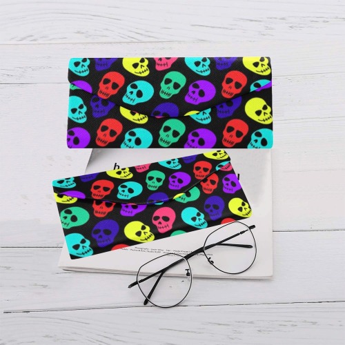 Colorful Skulls Print Sunglass Case Custom Foldable Glasses Case