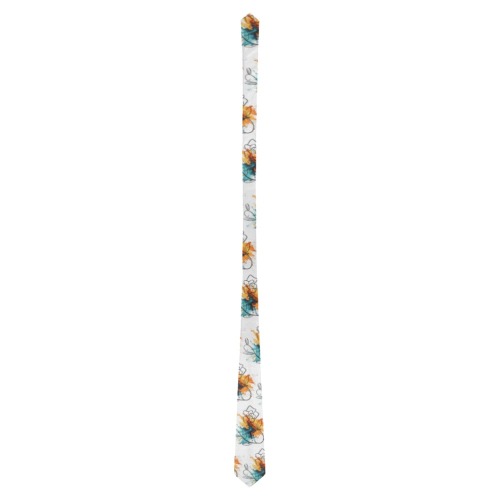 Abstract Floral Paint Classic Necktie (Two Sides)