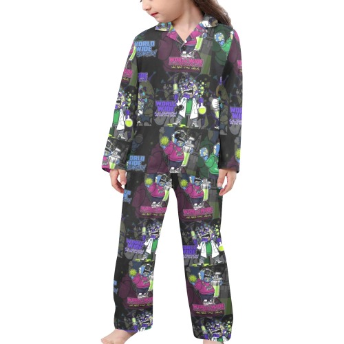 wwcfam Little Girls' V-Neck Long Pajama Set
