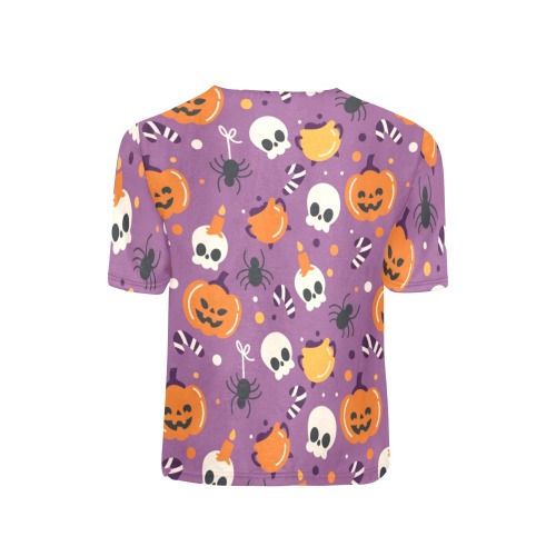 Halloween Purple Little Boys' All Over Print Crew Neck T-Shirt (Model T40-2)