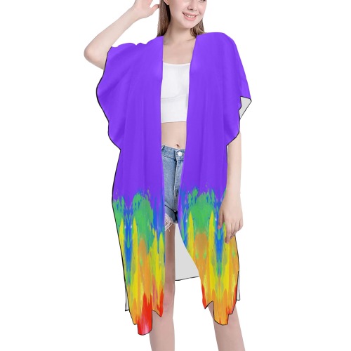 Abstract Paint Flames Purple