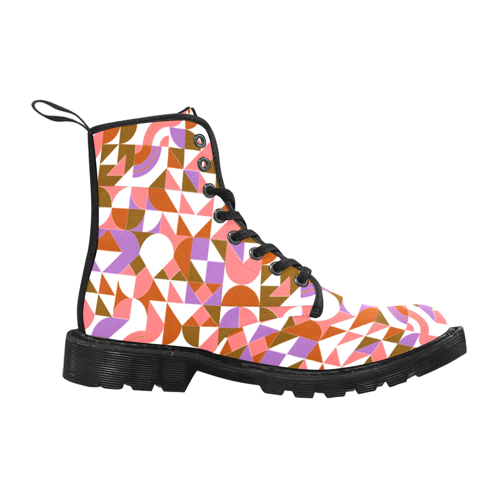 geomattric colorful patterns conceptual Art - Abstract Neo Geo graphic design (142) Martin Boots for Women (Black) (Model 1203H)