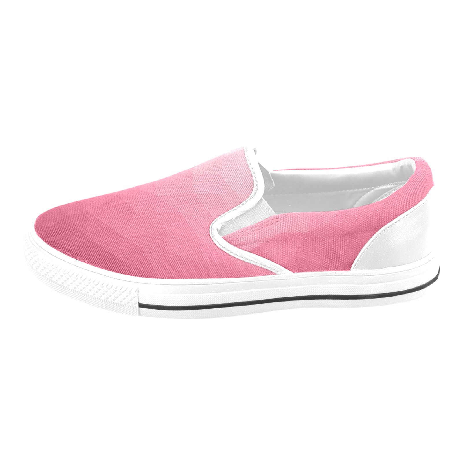 Magenta pink ombre gradient geometric mesh pattern Slip-on Canvas Shoes for Kid (Model 019)
