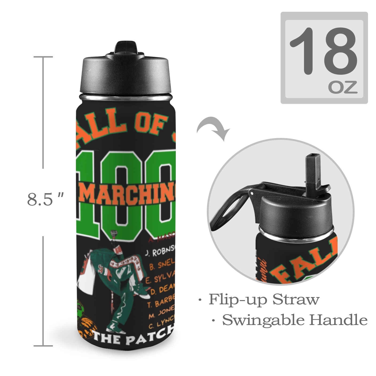 Fall '99 Anniversary Insulated Water Bottle with Straw Lid (18oz)