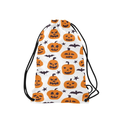 Pumpkins and Bats Small Drawstring Bag Model 1604 (Twin Sides) 11"(W) * 17.7"(H)