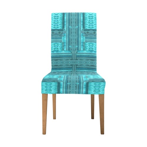 greec mosaic blue turquoise Chair Cover (Pack of 6)