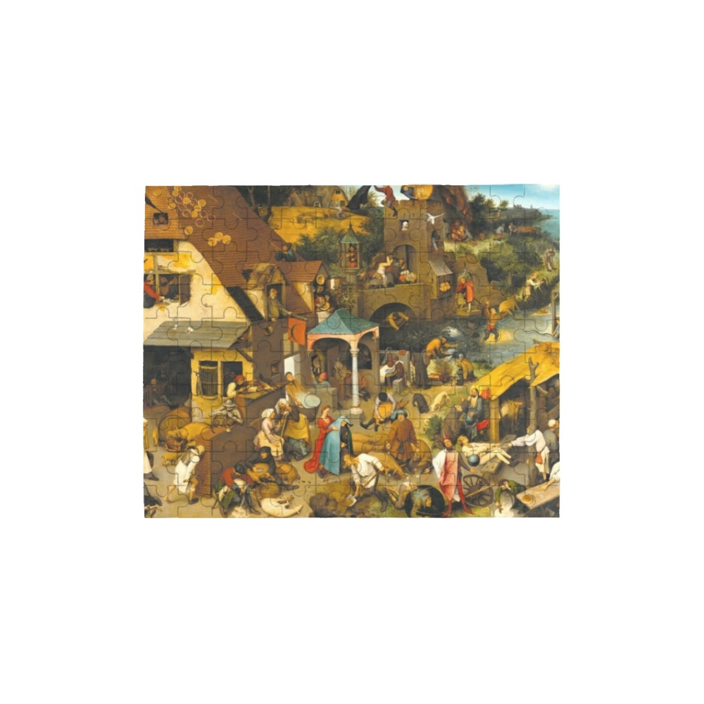 Pieter Brueghel the Elder-The Dutch Proverbs 120-Piece Wooden Photo Puzzles