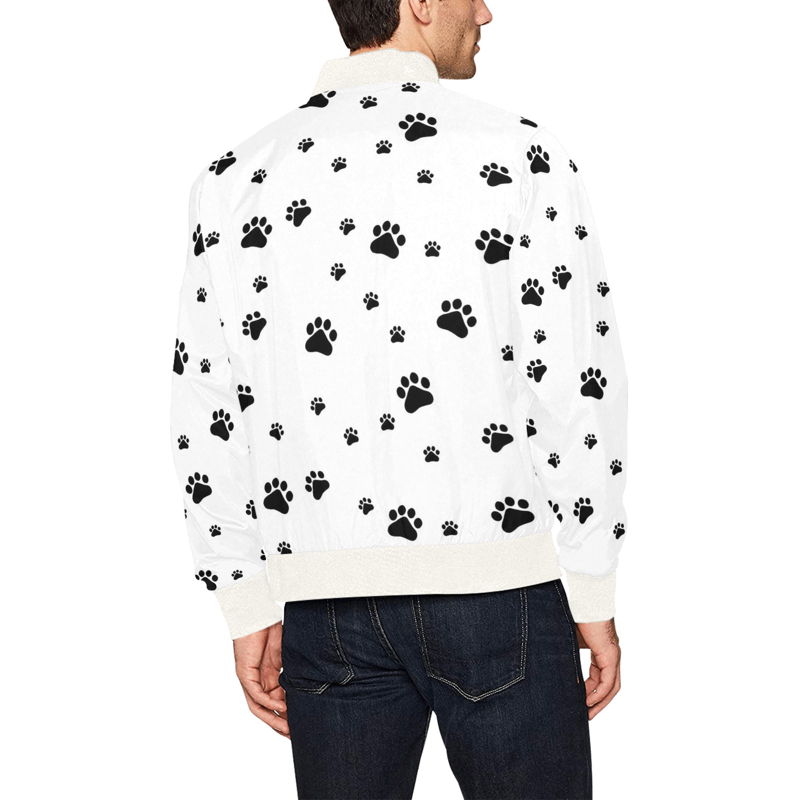 Puppy Paws White by Fetishworld All Over Print Bomber Jacket for Men (Model H31)