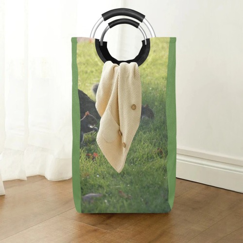 Busy Squirrels Square Laundry Bag