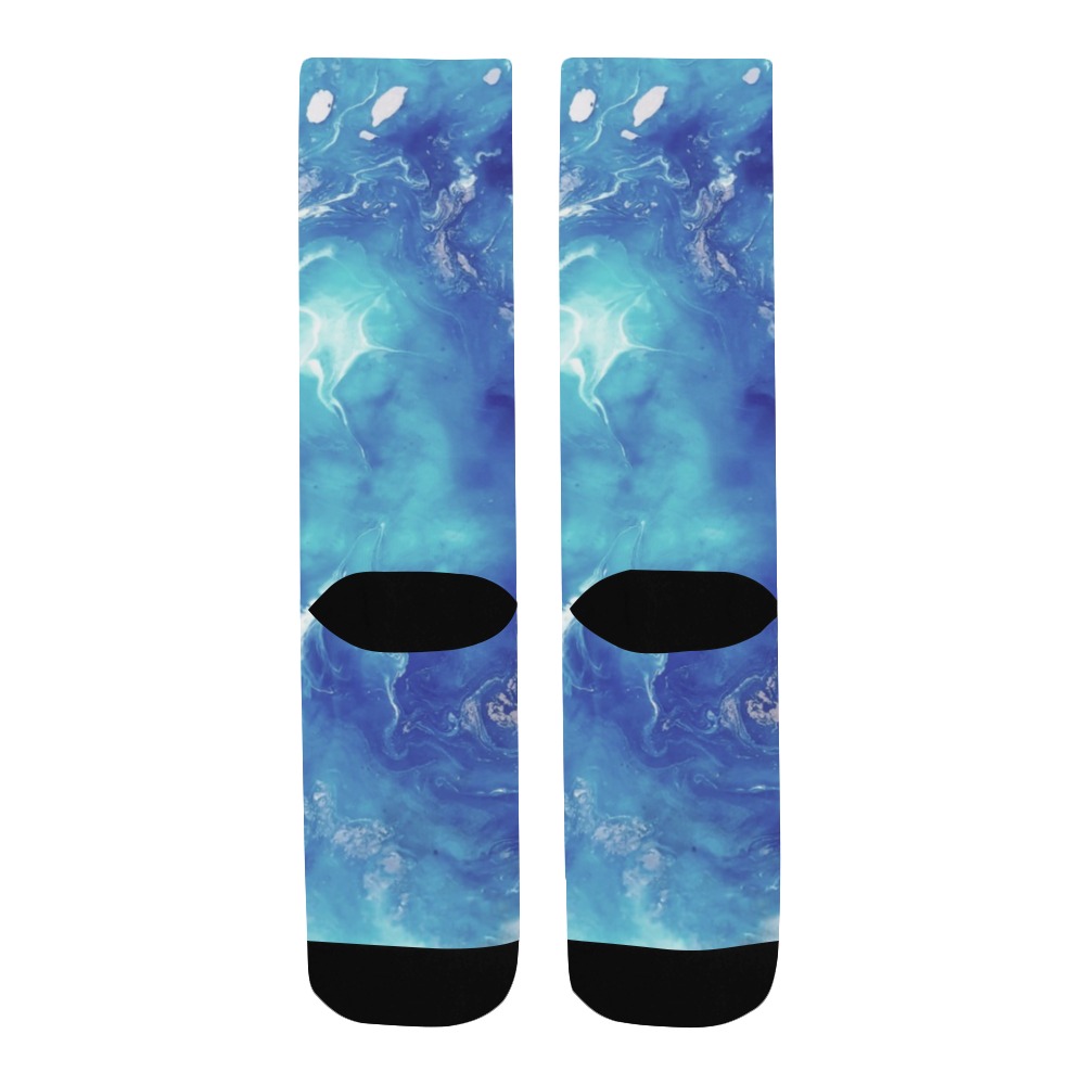 Encre Bleu Photo Men's Custom Socks