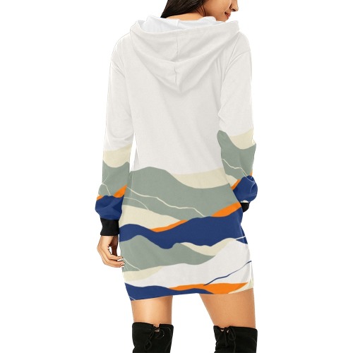 Modern abstract landscape of strokes-2 All Over Print Hoodie Mini Dress (Model H27)