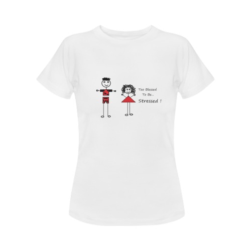 cartoon boy and girl too Women's T-Shirt in USA Size (Two Sides Printing)