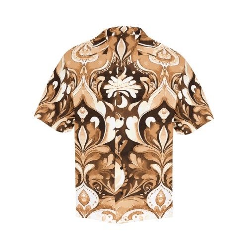 Western Embossed Leather Look Hawaiian Shirt (Model T58)