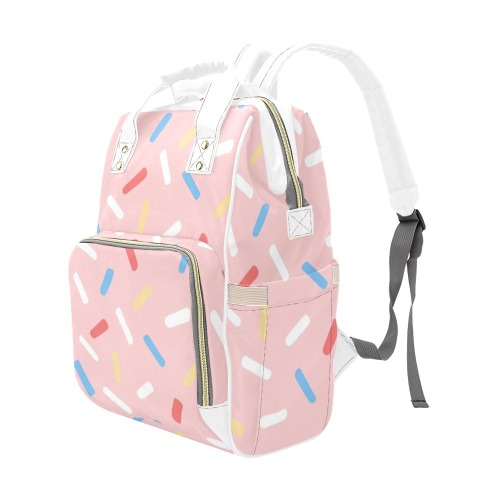 Pastel Pink Diaper Bag Multi-Function Diaper Backpack/Diaper Bag (Model 1688)