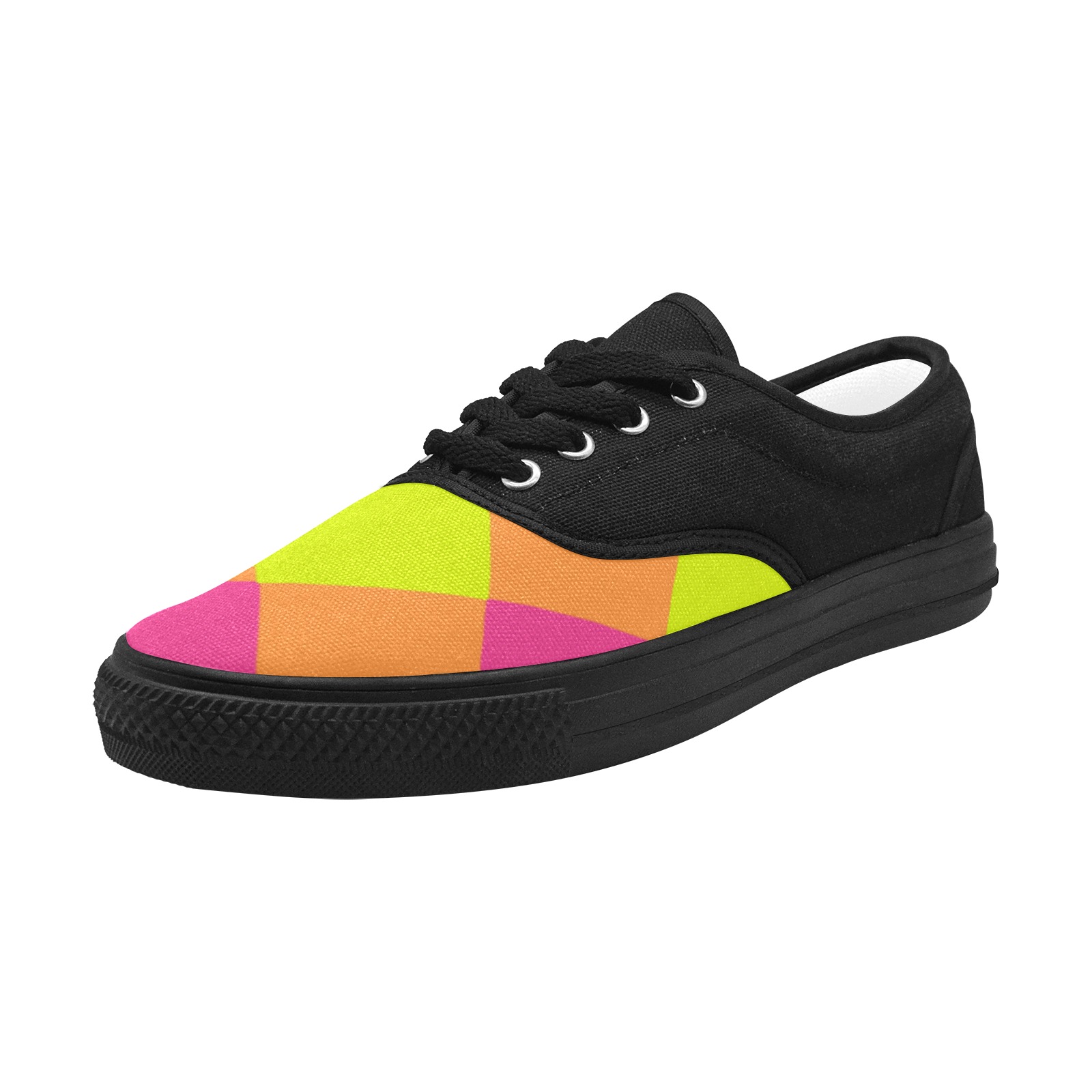 pinkyellow squares o Aries Men's Canvas Shoes (Model 029)