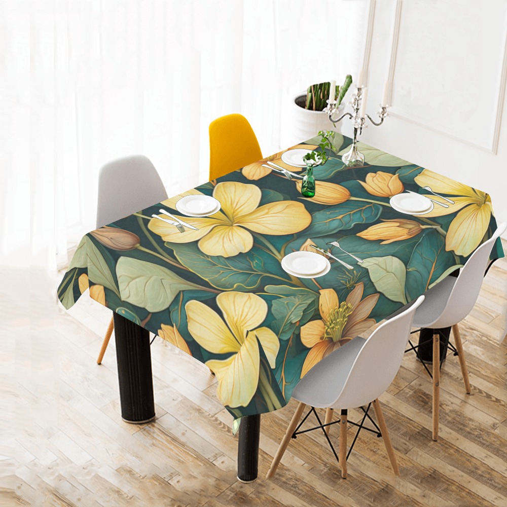 Fabulous Florals 7 Cotton Linen Tablecloth 60"x 84"