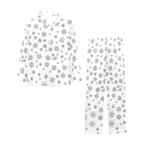 Snowflakes for Christmas Big Boys' V-Neck Long Pajama Set