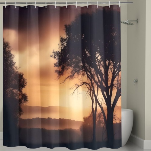 Misty Morning Shower Curtain Shower Curtain 72" x 72"