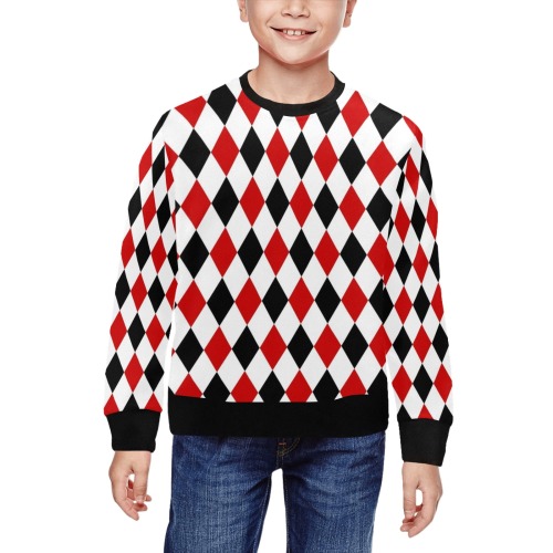 DIAMOND PATTERN All Over Print Crewneck Sweatshirt for Kids (Model H29)