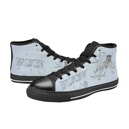 Broken Collectable Fly Women's Classic High Top Canvas Shoes (Model 017)