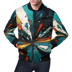 Abstract Blue And Orange 607 All Over Print Bomber Jacket for Men (Model H19)