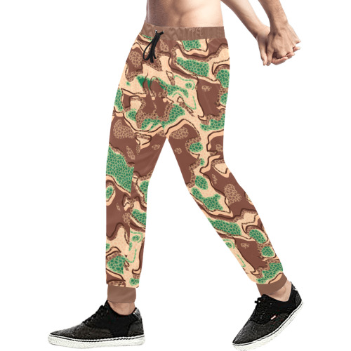 Modern Fashion Military Cheetah Camouflage Men's All Over Print Sweatpants (Model L11)