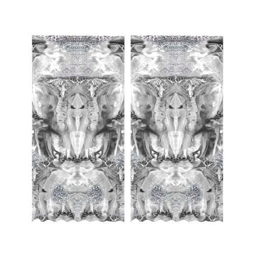 Nidhi-March-animal design-42x62 Gauze Curtain 28"x84" (Two-Piece)