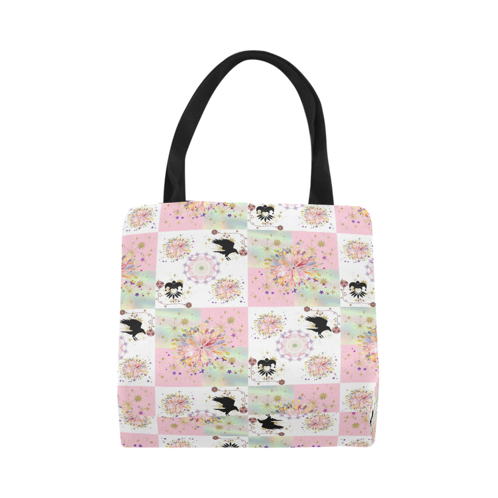 Secret Garden With Harlequin and Crow Patch Artwork Canvas Tote Bag (Model 1657)