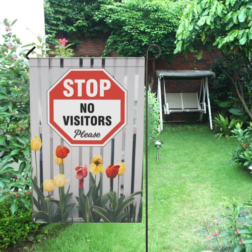 STOP , No Visitors 4 Garden Flag 12‘’x18‘’(Twin Sides)