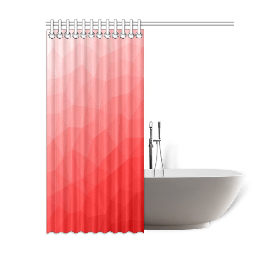 Red gradient geometric mesh pattern Shower Curtain 60"x72"