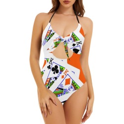 FOUR KINGS (2) Backless Hollow Out Bow Tie Swimsuit (Model S17)