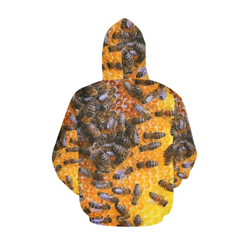 HONEY BEES 4 All Over Print Hoodie for Women (USA Size) (Model H13)