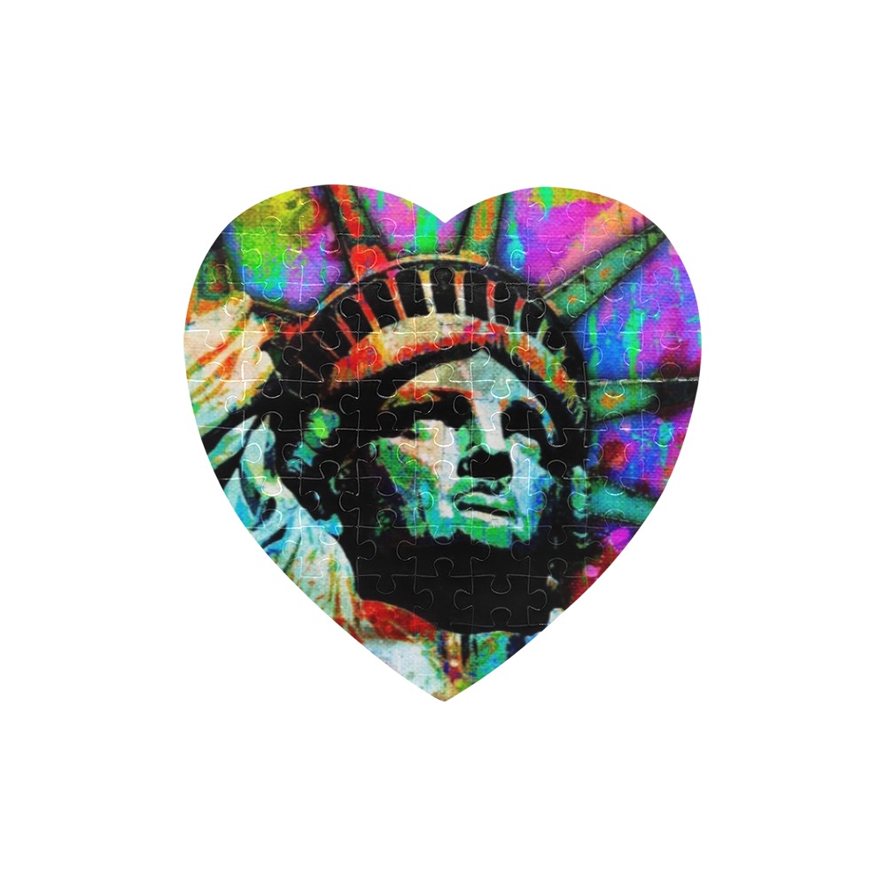 STATUE OF LIBERTY 9 Heart-Shaped Jigsaw Puzzle (Set of 75 Pieces)