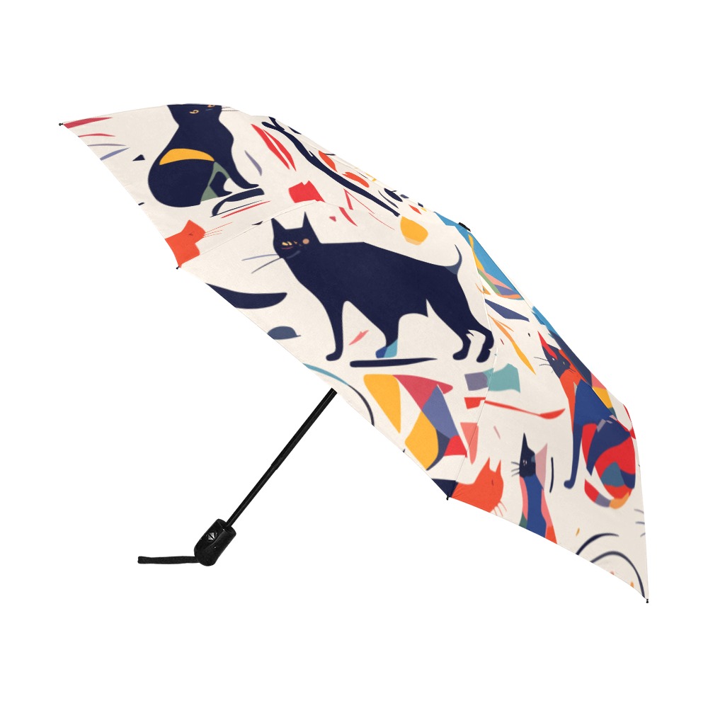 Abstract cats, colorful contemporary art. Anti-UV Auto-Foldable Umbrella (U09)