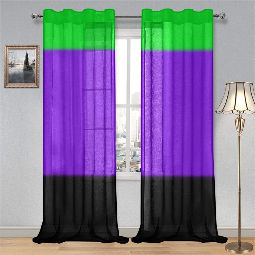 Witch Ombre Gauze Curtain 28"x95" (Two-Piece)