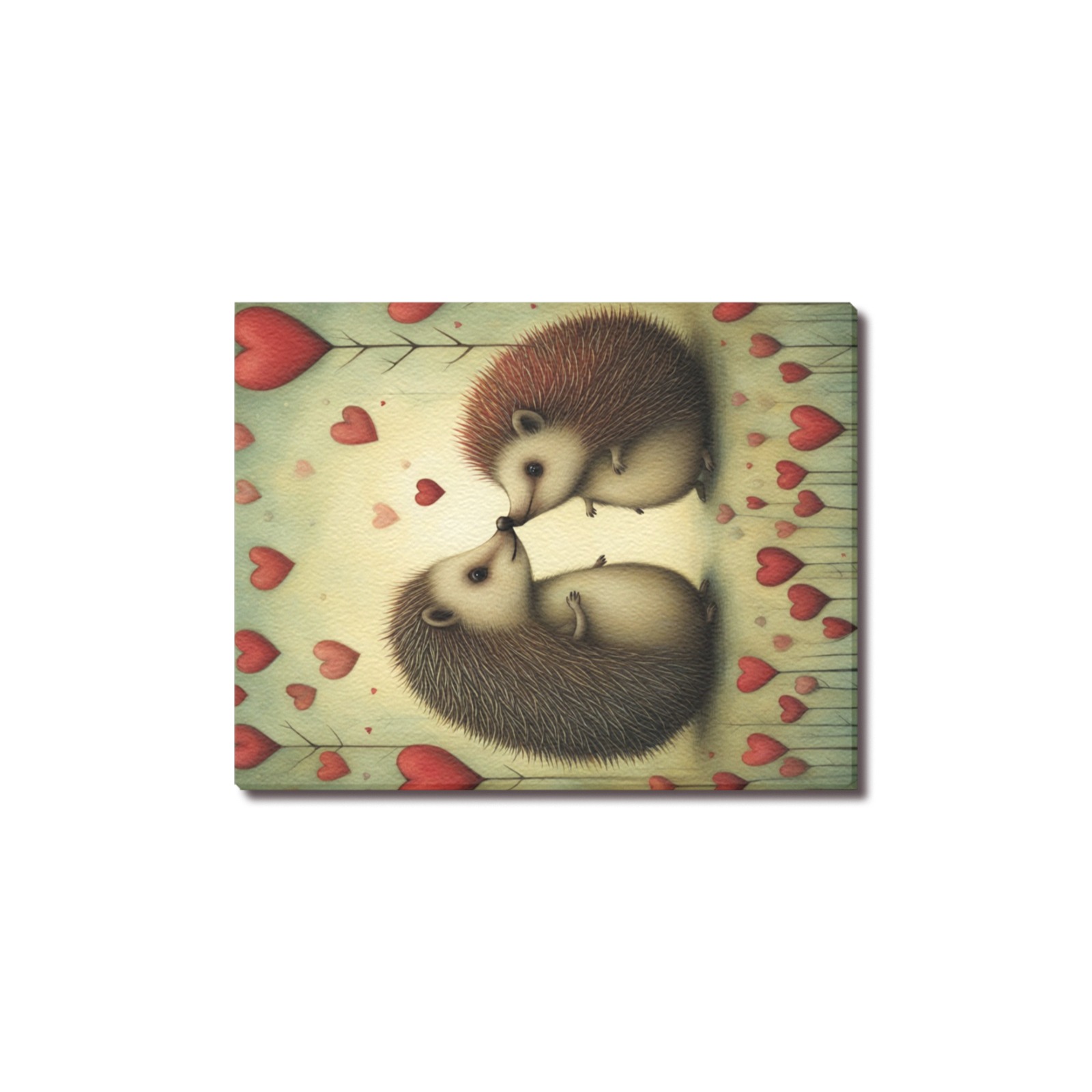 Hedgehog Love 1 Upgraded Canvas Print 11"x14"