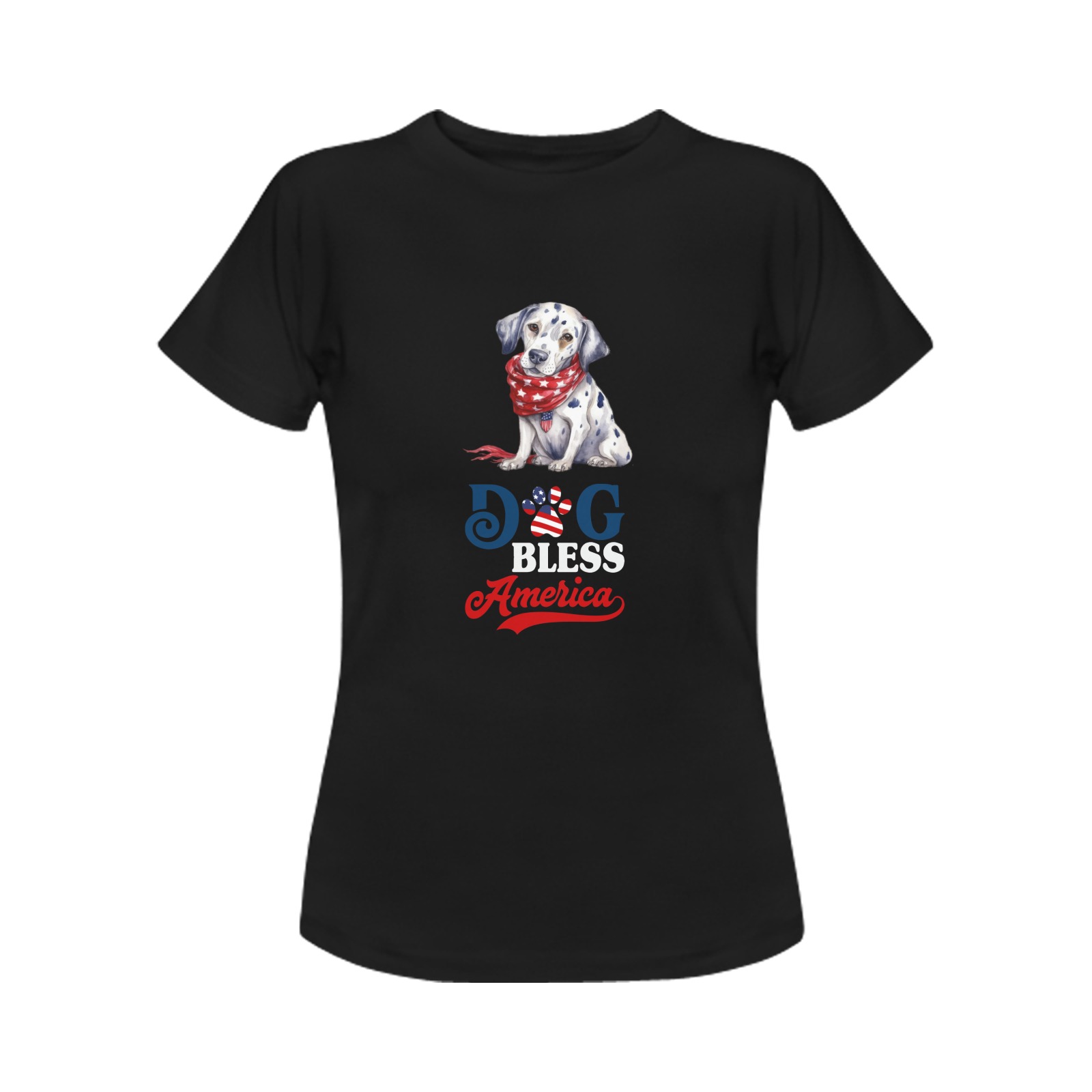 Dalmatian Dog Bless America Women's T-Shirt in USA Size (Front Printing Only)