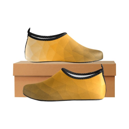 Orange gradient geometric mesh pattern Kids' Slip-On Water Shoes (Model 056)
