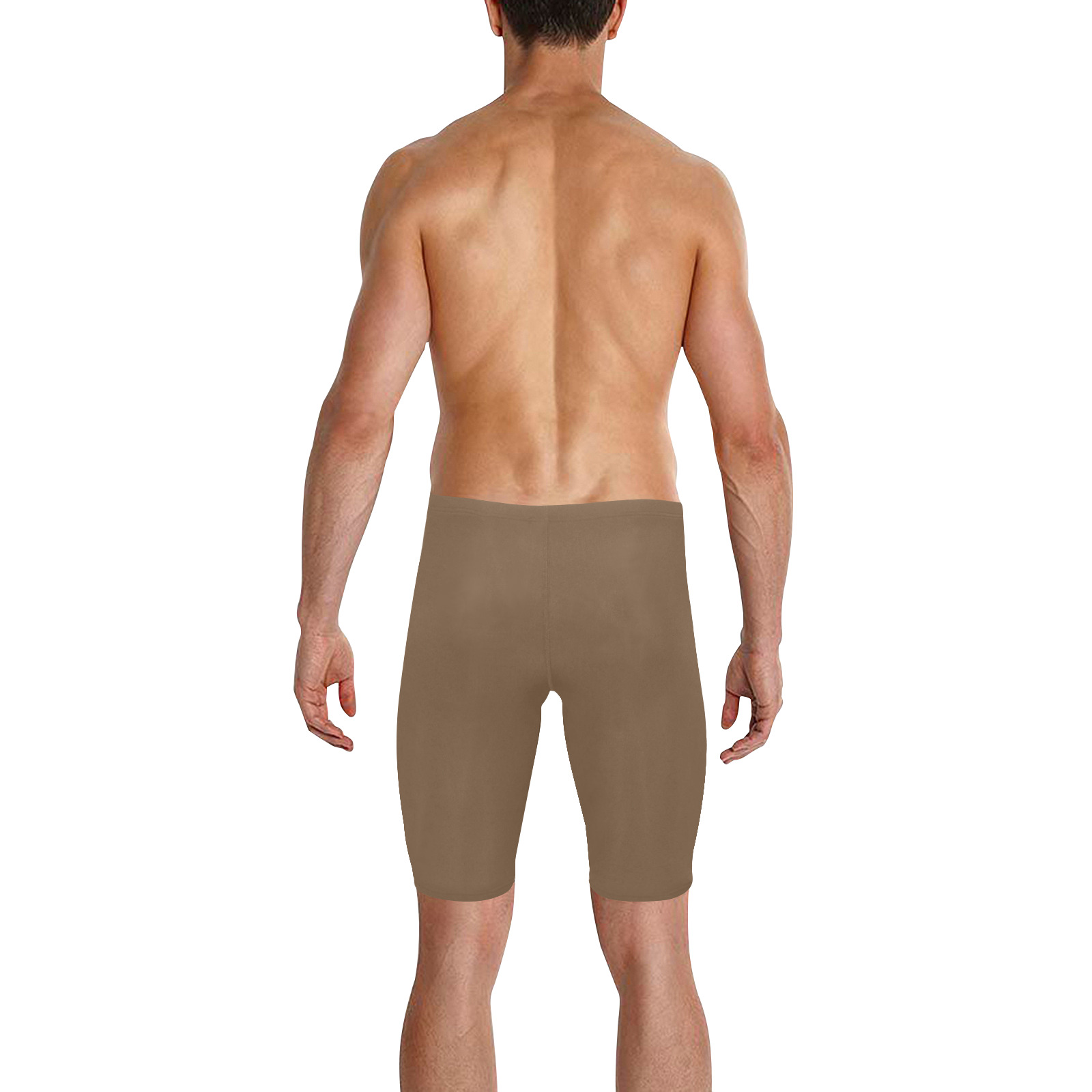 BROWN Men's Knee Length Swimming Trunks (Model L58)