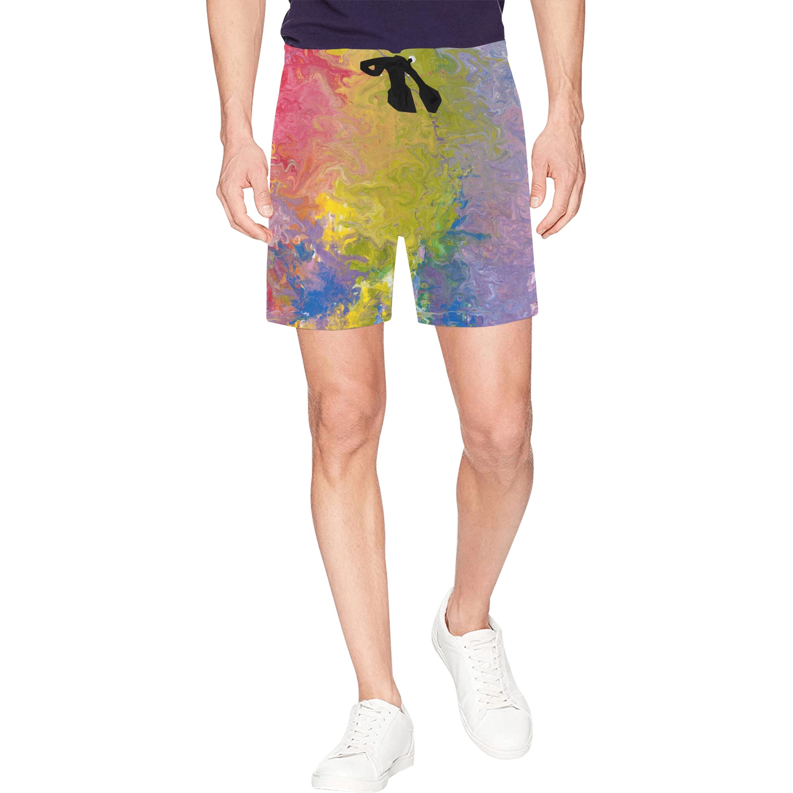 Rainbows All Around You Men's Mid-Length Beach Shorts (Model L47)