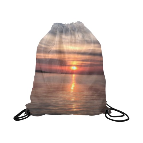 Pink Amber Sunset Collection Large Drawstring Bag Model 1604 (Twin Sides)  16.5"(W) * 19.3"(H)