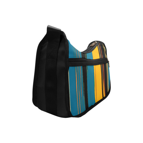 Black Turquoise And Orange Go! Abstract Art Crossbody Bags (Model 1616)