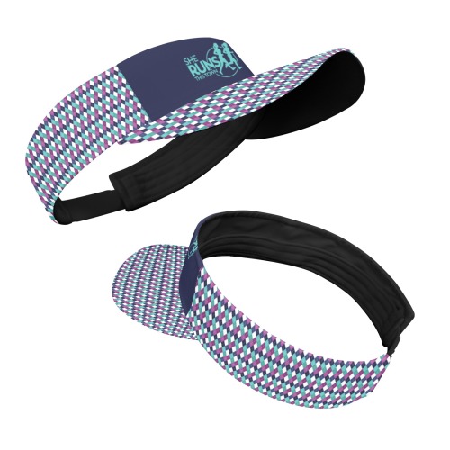 logo navy aqua All Over Print Sports Visor