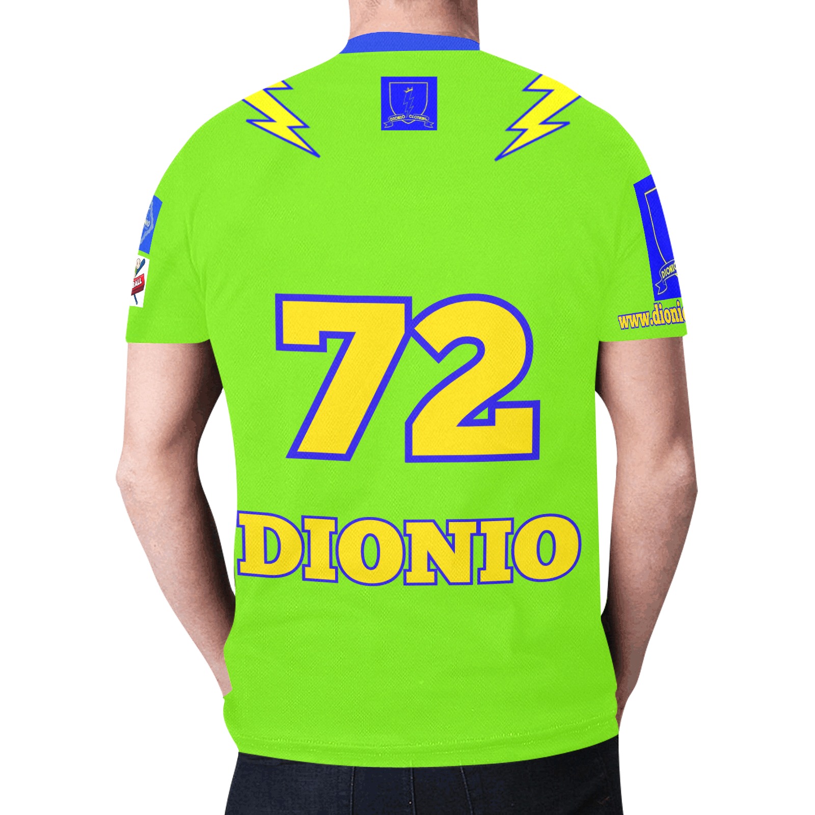 DIONIO Clothing - Neon Baseball T-Shirt (Lightning Strikes Edition) New All Over Print T-shirt for Men (Model T45)