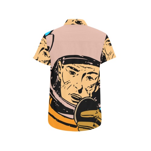 astronaut Men's All Over Print Short Sleeve Shirt (Model T53)