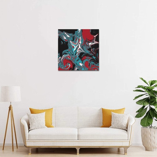 Dark Wave of Colors Upgraded Canvas Print 16"x16"