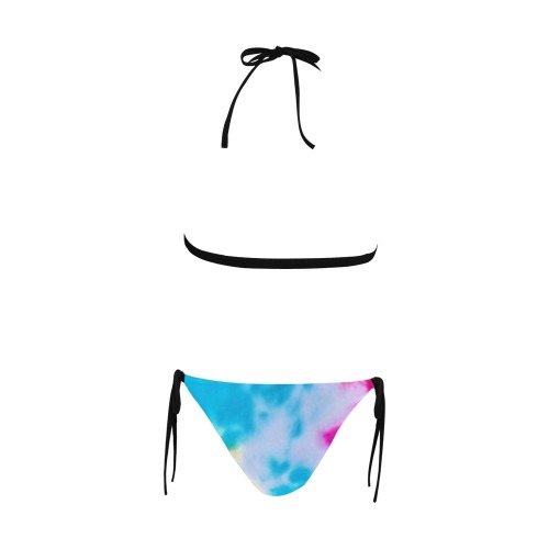 Tie dye Buckle Front Halter Bikini Swimsuit (Model S08)