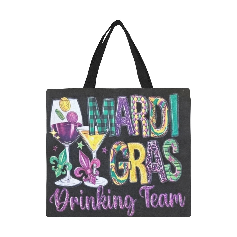 MARDI GRAS DRINKING TEAM All Over Print Canvas Tote Bag/Large (Model 1699)